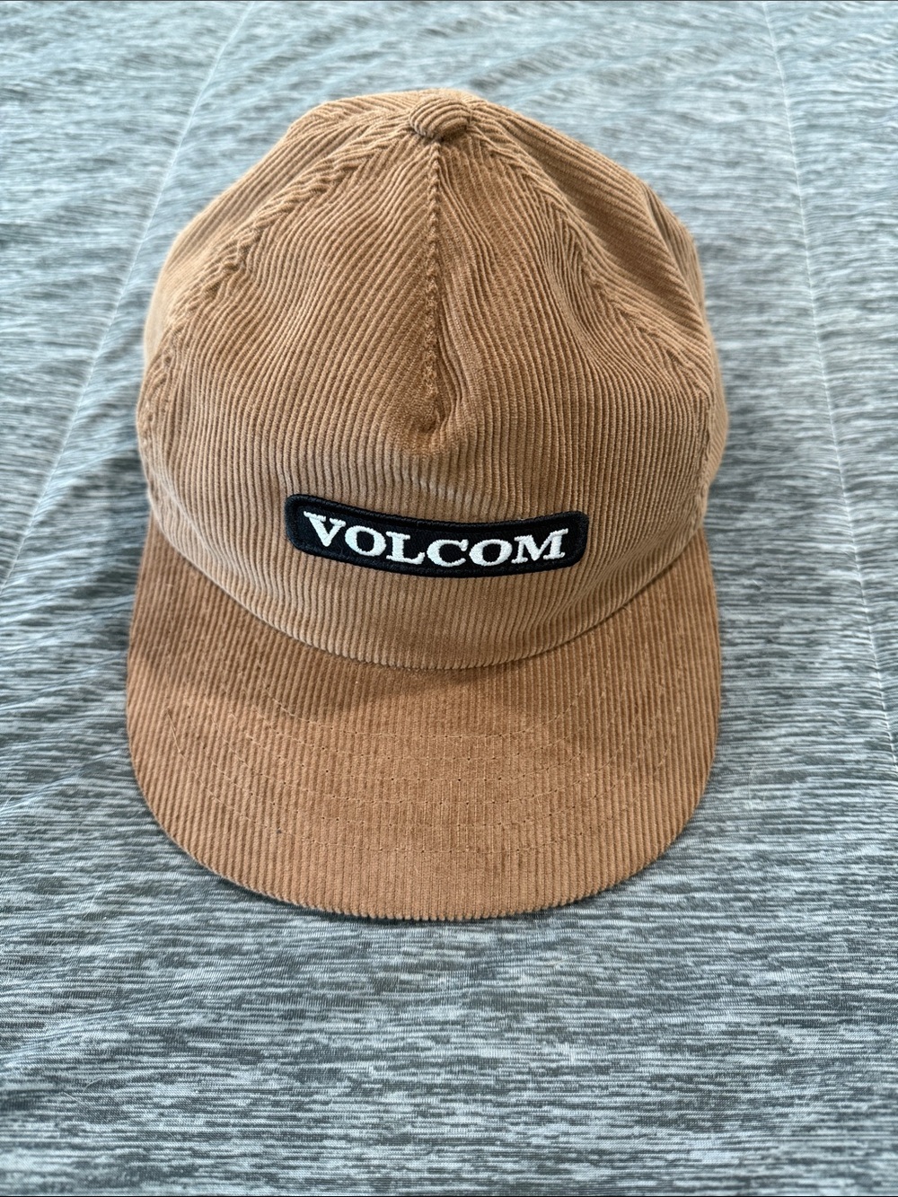 Volcom Tan Corduroy 6-Panel Cap with Logo Patch